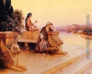 Elegant Arab Ladies On A Terrace At Sunset - Rudolph Ernst