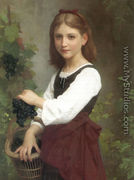 Young Girl Holding A Basket Of Grapes - Elizabeth Jane Gardner Bouguereau