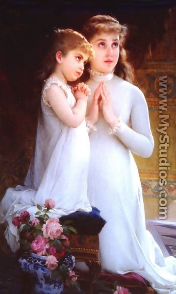 Two Girls Praying - Emile Munier