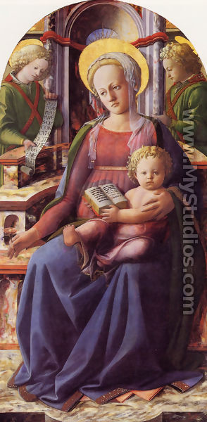 Madonna And Child Enthroned With Two Angels - Filippino Lippi
