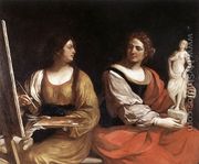 Allegory Of Painting And Sculpture 1637 - Giovanni Francesco Guercino (BARBIERI)