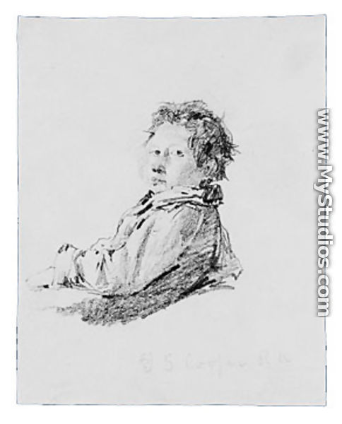 Study Of A Boy (from McGuire Scrapbook) - Thomas Sidney Cooper