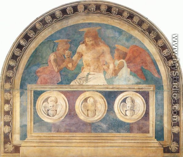 Christ In The Sepulchre With Two Angels2 - Andrea Del Castagno