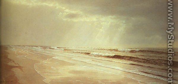 Beach With Sun Drawing Water 1872 - William Trost Richards