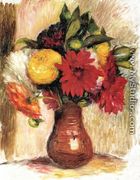 Bouquet Of Flowers In An Earthenware Pitcher - Pierre Auguste Renoir