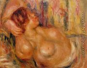 Femme A La Poitrine  Nue Endormie - Pierre Auguste Renoir