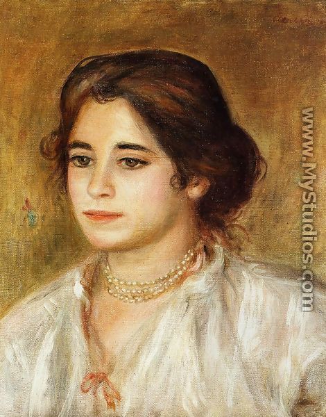 Gabrielle Wearing A Necklace - Pierre Auguste Renoir