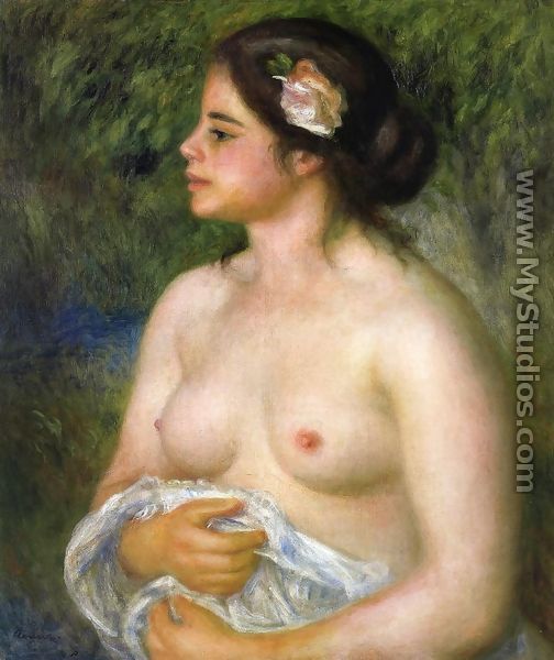 Gabrielle With A Rose Aka The Sicilian Woman - Pierre Auguste Renoir
