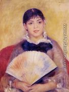 Girl With A Fan Aka Alphonsine Fournaise - Pierre Auguste Renoir