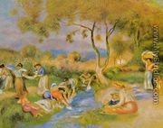 Laundresses At Cagnes - Pierre Auguste Renoir