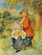 Motherhood Aka Woman Breast Feeding Her Child - Pierre Auguste Renoir