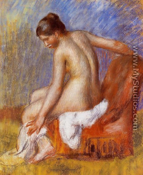 Nude In An Armchair - Pierre Auguste Renoir