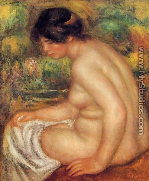 Seated Nude In Profile Aka Gabrielle - Pierre Auguste Renoir