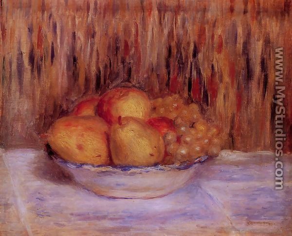 Still Life With Peaches And Grapes - Pierre Auguste Renoir