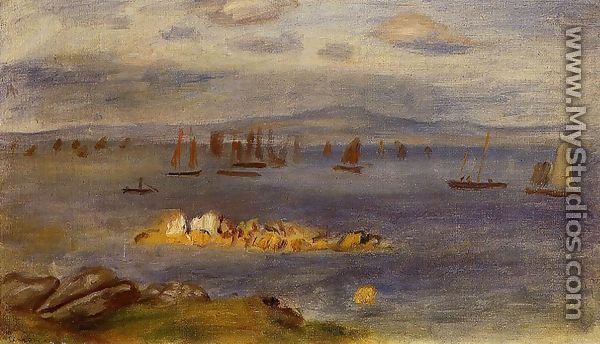 The Coast Of Brittany  Fishing Boats - Pierre Auguste Renoir