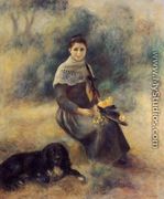 Young Girl With A Dog - Pierre Auguste Renoir