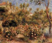 Young Woman In A Garden   Cagnes - Pierre Auguste Renoir