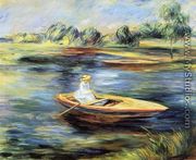 Young Woman Seated In A Rowboat - Pierre Auguste Renoir