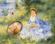 Young Woman With A Japanese Umbrella - Pierre Auguste Renoir