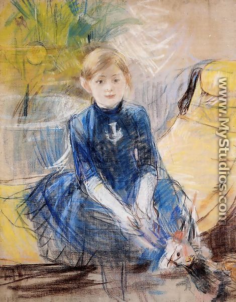 Little Girl In A Blue Dress - Berthe Morisot
