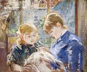 The Sewing Lesson Aka The Artists Daughter  Julie  With Her Nanny - Berthe Morisot