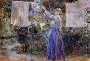 Woman Hanging Out The Wash - Berthe Morisot