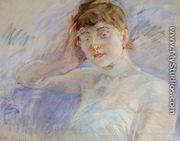 Young Woman In White Aka Isabelle Lemmonier - Berthe Morisot