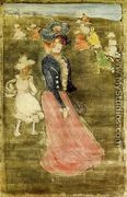 Lady In A Pink Skirt - Maurice Brazil Prendergast