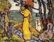 Lady In Yellow Dress In The Park Aka A Lady In Yellow In The Park - Maurice Brazil Prendergast