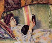 Portrait Of Marguerite Guillaumin Reading - Armand Guillaumin