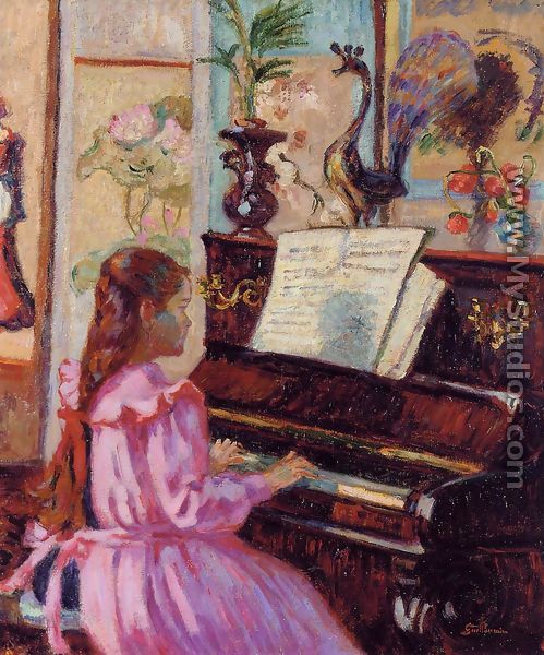 Young Girl At The Piano - Armand Guillaumin