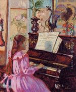 Young Girl At The Piano - Armand Guillaumin