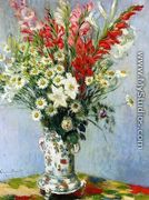 Bouquet Of Gadiolas  Lilies And Dasies - Claude Oscar Monet