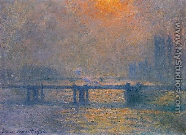 Charing Cross Bridge  The Thames - Claude Oscar Monet