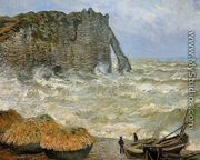 Etretat  Rough Sea - Claude Oscar Monet