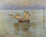 Fishing Boats At Pourville - Claude Oscar Monet