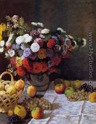 Flowers And Fruit - Claude Oscar Monet