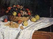 Fruit Basket With Apples And Grapes - Claude Oscar Monet