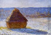 Grainstack In The Morning  Snow Effect - Claude Oscar Monet