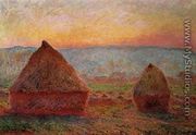 Grainstacks At Giverny  Sunset - Claude Oscar Monet