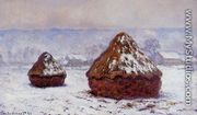 Grainstacks  Snow Effect - Claude Oscar Monet