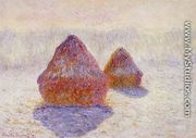 Grainstacks  White Frost Effect By Monet Aka Grainstacks  In Snowy Effect By Monet - Claude Oscar Monet