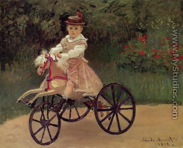 Jean Monet On His Horse Tricycle - Claude Oscar Monet