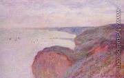 On The Cliff Near Dieppe  Overcast Skies - Claude Oscar Monet