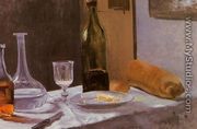 Still Life With Bottle  Carafe  Bread And Wine - Claude Oscar Monet