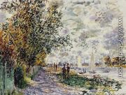 The Riverbank At Petit Gennevilliers - Claude Oscar Monet