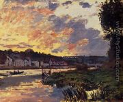 The Seine At Bougeval  Evening Aka Bougival - Claude Oscar Monet