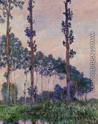 Three Trees In Grey Weather - Claude Oscar Monet