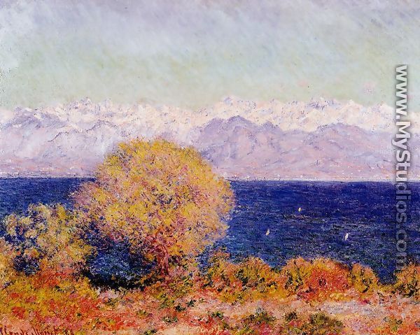 View Of Cap D Antibes Aka View Of The Bay And Maritime Alps At Antibes - Claude Oscar Monet