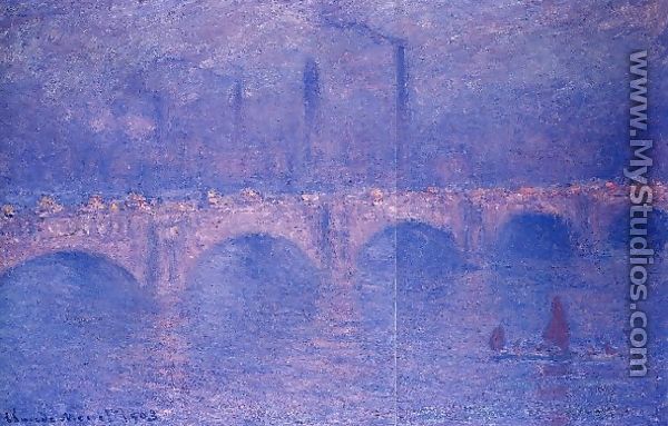 Waterloo Bridge  Hazy Sun - Claude Oscar Monet